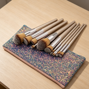 10/14-Piece Champagne Makeup Brush Set