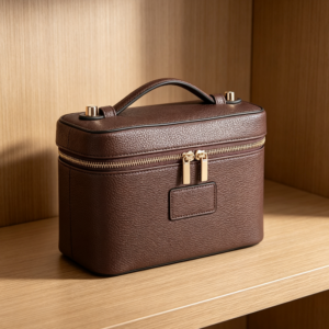 Leather Cosmetic Vanity Case Portable Travel Organizer