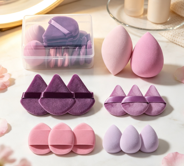 Triangle Puff & Sponge Set with Travel Case - Image 2