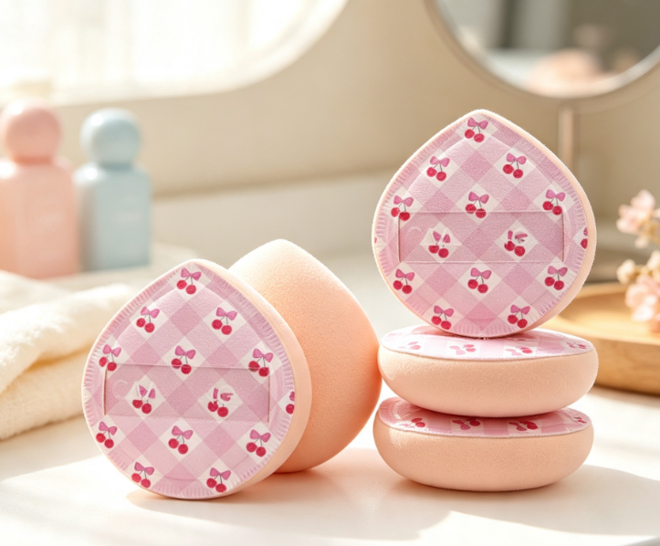 Sakura Pink Wet/Dry Makeup Sponge Set