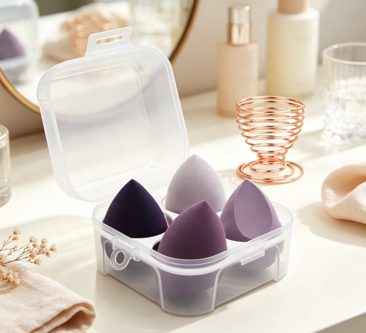 Makeup Sponge with Holder & Storage Case