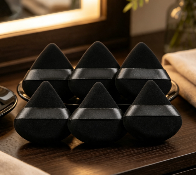 Triangular Velvet Finger-Strap Setting Puff - Image 2
