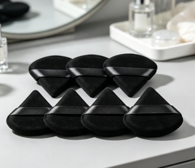 Triangular Velvet Finger-Strap Setting Puff